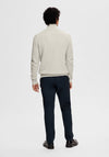 Selected Homme Dane Quarter Zip Knit Sweater, Light Grey Melange