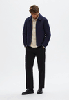 Selected Homme Flip Wool Knit Jacket, Sky Captain