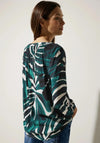 Street One Tunic Blouse In Leaf Print, Lagoon Green