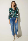 Street One Tunic Blouse In Leaf Print, Lagoon Green