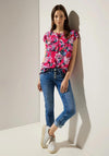 Street one Floral Print Top, Berry Rose