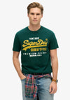 Superdry Duo Vintage Logo T-Shirt, Dark Pine Green