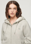 Superdry Womens Essential Borg Lined Full Zip Hoodie, Glacier Grey Marl