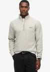 Superdry Essential Logo Henley Quarter Zip Sweatshirt, Varsity Grey