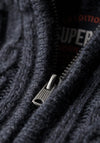 Superdry Jacob Cable Knit Half Zip Jumper, Indigo