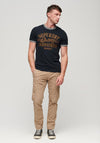 Superdry Ringer Workwear Graphic T-Shirt, Eclipse Navy & Athletic Grey Marl