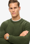 Superdry Textured Crew Knit Jumper, Thyme Green