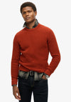 Superdry Textured Crew Knit Jumper, Autumnal Orange