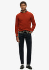 Superdry Textured Crew Knit Jumper, Autumnal Orange