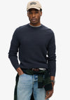 Superdry Textured Crew Neck Jumper, Eclipse Navy