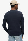 Superdry Textured Crew Neck Jumper, Eclipse Navy