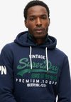 Superdry Vintage Logo Hoodie, Midnight Blue