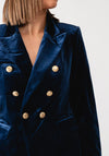 Serafina Collection Velvet Blazer and Trouser Suit, Navy