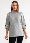 Serafina Collection Scalloped Trim Jumper, Grey