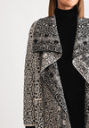 Serafina Collection Snake Print Knit Cardigan, Beige and Black