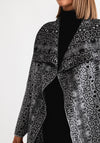 Serafina Collection Snake Print Knit Cardigan, Grey