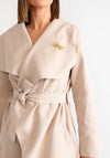 Serafina Collection One Size Belted Coat, Beige