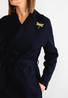 Serafina Collection One Size Belted Coat, Navy