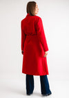 Serafina Collection One Size Belted Coat, Red