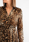 Serafina Collection Leopard Print Maxi Shirt Dress, Brown