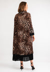 Serafina Collection One Size Plisse Leopard Print Shirt Dress, Brown