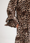 Serafina Collection One Size Leopard Print Shirt Dress, Brown