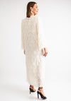 Serafina Collection Fringe Trim Long Dress, Cream