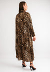 Serafina Collection One Size Leopard Print Maxi Shirt Dress, Brown