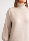 Serafina Collection Gold Bee Button Jumper Dress, Beige