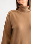 Serafina Collection Gold Bee Button Jumper Dess, Camel