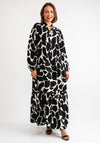 Serafina Collection Animal Print Embellished Dress, Black and Cream