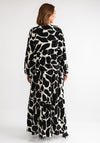 Serafina Collection Animal Print Embellished Dress, Black and Cream