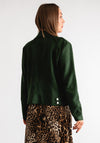 Serafina Collection Faux Suede Biker Jacket, Green