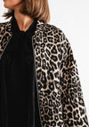 Serafina Collection One Size Leopard Print Bomber Jacket, Brown