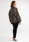 Serafina Collection One Size Leopard Print Bomber Jacket, Brown