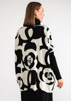 Serafina Collection Printed One Size Roll Neck Jumper, Black