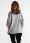 Serafina Collection Gold Button Detail Jumper, Grey