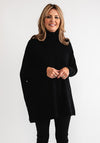 Serafina Collection Polo Neck Batwing Jumper, Black