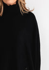 Serafina Collection Polo Neck Batwing Jumper, Black