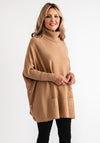 Serafina Collection Polo Neck Batwing Jumper, Camel