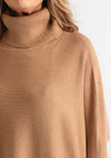 Serafina Collection Polo Neck Batwing Jumper, Camel