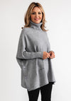 Serafina Collection Polo Neck Batwing Jumper, Grey