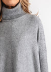 Serafina Collection Polo Neck Batwing Jumper, Grey