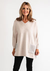 Serafina Collection Embellished Pocket Jumper, Beige