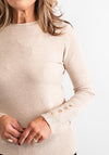 Serafina Collection Button Detail Sweater, Beige