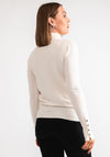 Serafina Collection Polo Neck Sweater, Cream