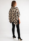 Serafina Collection Leopard Knit Poncho, Beige