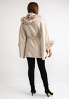 Serafina Collection Hooded Faux Fur One Size Poncho, Cream