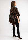 Serafina Collection Printed Knit One Size Poncho, Black