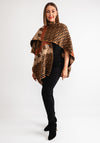 Serafina Collection Printed Knit One Size Poncho, Camel